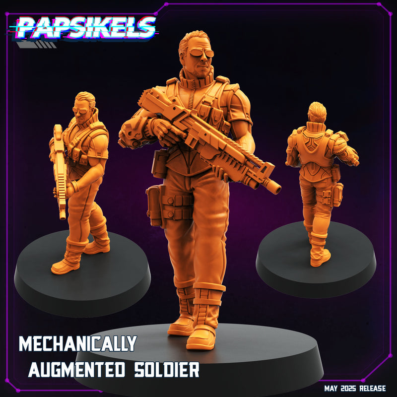 Mechanically Augmented Soldier Miniatures | Cyberpunk | Papsikels
