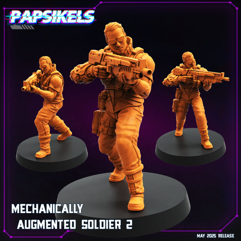 Mechanically Augmented Soldier Miniatures | Cyberpunk | Papsikels