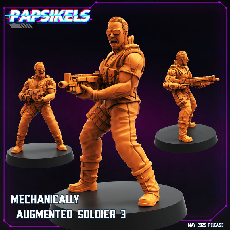 Mechanically Augmented Soldier Miniatures | Cyberpunk | Papsikels