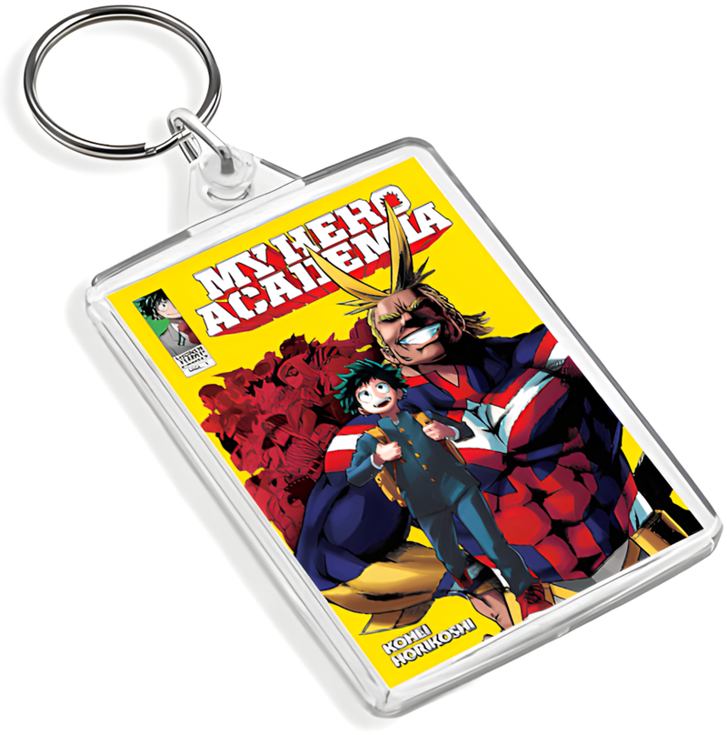 My Hero Academia Inspired Manga Cover Art Keyring - Dual Sided English / Japanese
