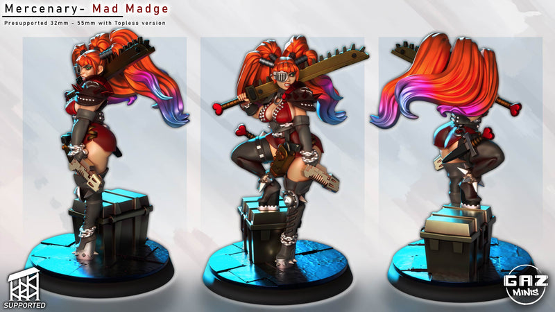Mercenary Mad Madge | Fantasy Pin-Up | Gaz Minis