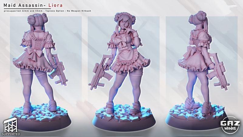 Maid Assassin Liora Miniature | Fantasy Pin-Up | Gaz Minis