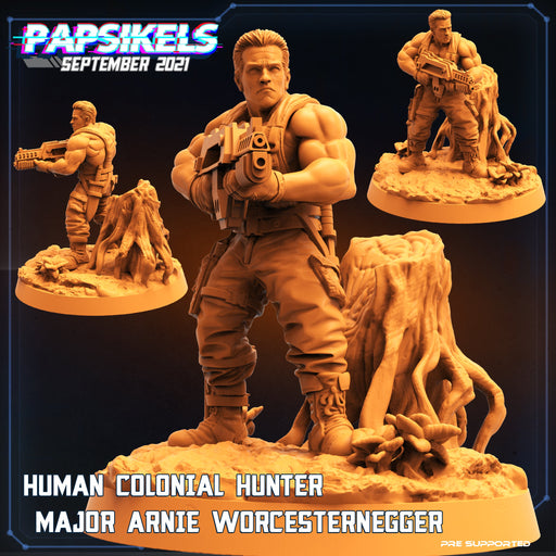 Major Arnie Worcesternegger | Skull Hunters Vs Exterminators II | Sci-Fi Miniature | Papsikels TabletopXtra