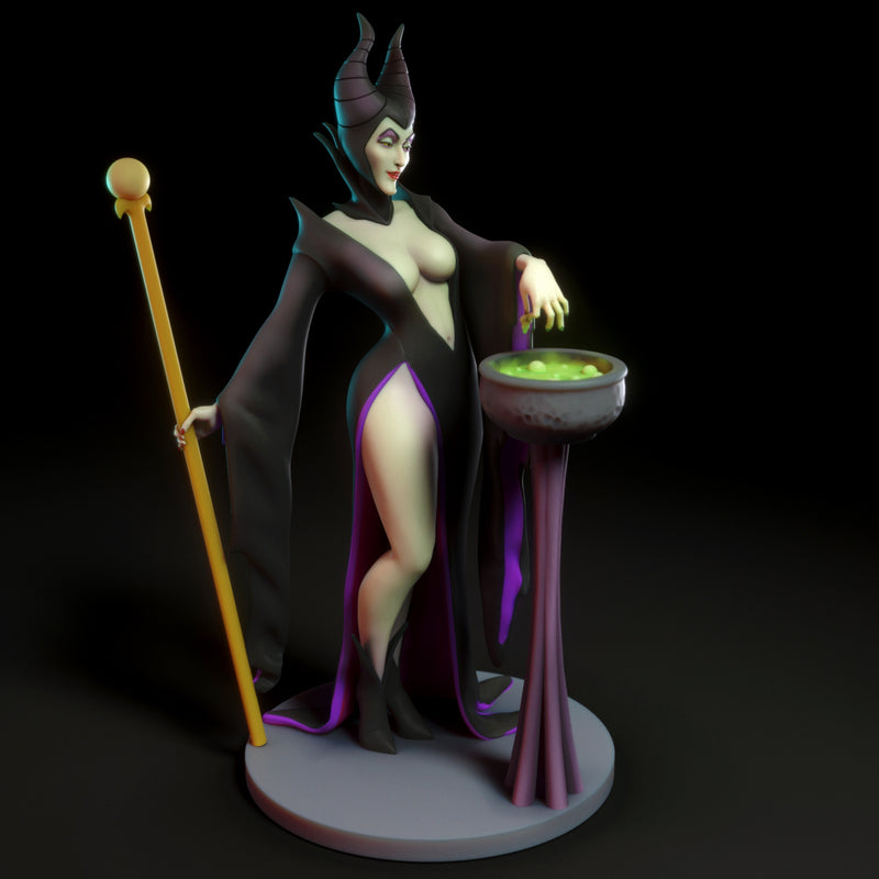 Maleficent | Pin-Up Statue Fan Art Miniature Unpainted | Torrida Minis