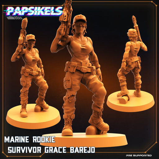Marine Rookie Grace Barejo | Skull Hunters V Space Rambutan | Sci-Fi Miniature | Papsikels TabletopXtra