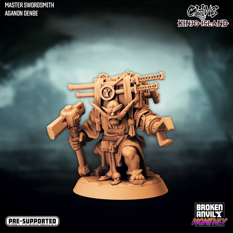 Master Swordsmith Aganon Denbe | Clans of Kinjo Island | Tabletop RPG Miniature TabletopXtra