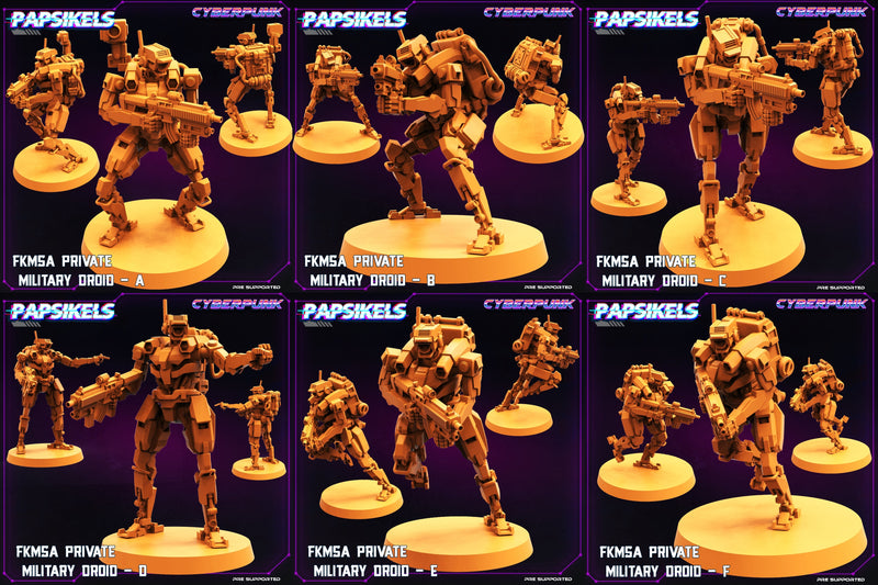 Military Droid Miniatures | Skelepunk Gang Wars | Sci-Fi Miniature | Papsikels TabletopXtra