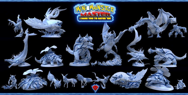 Mini Monster Master Miniatures (Full Set) | Fantasy Miniature | Mini Monster Mayhem TabletopXtra