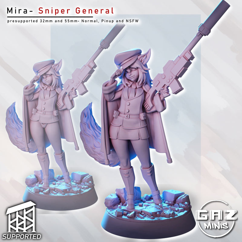 Kitsune Sniper Mira Miniature | Fantasy Pin-Up | Gaz Minis