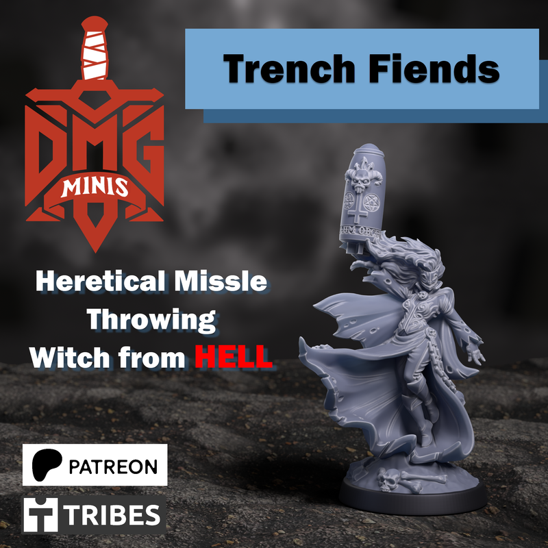 Heretical Missile Witch | Trench Fiends | Sci-Fi Miniature | DMG Minis