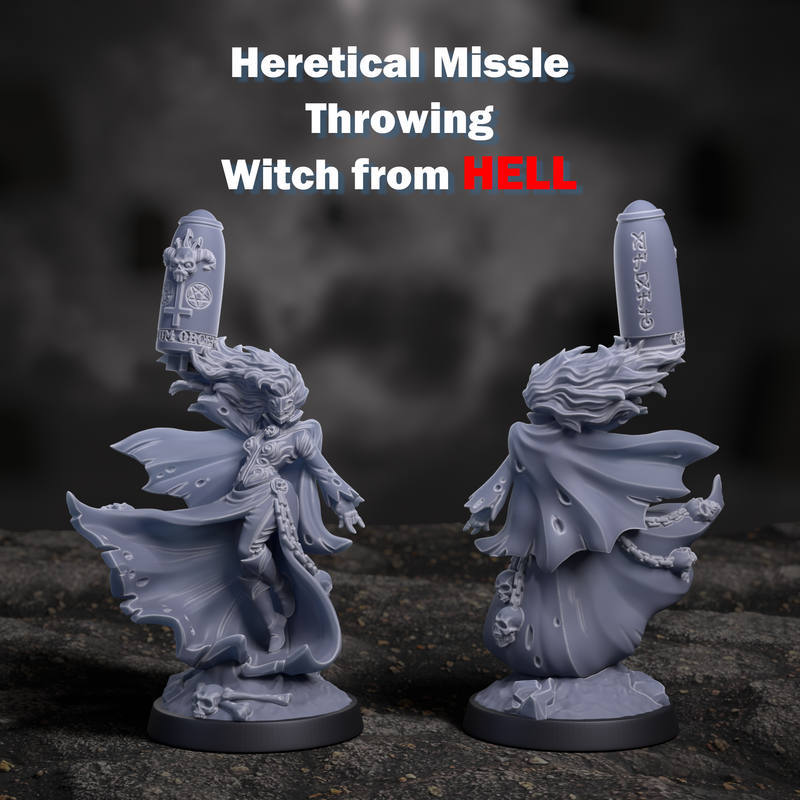 Heretical Missile Witch | Trench Fiends | Sci-Fi Miniature | DMG Minis