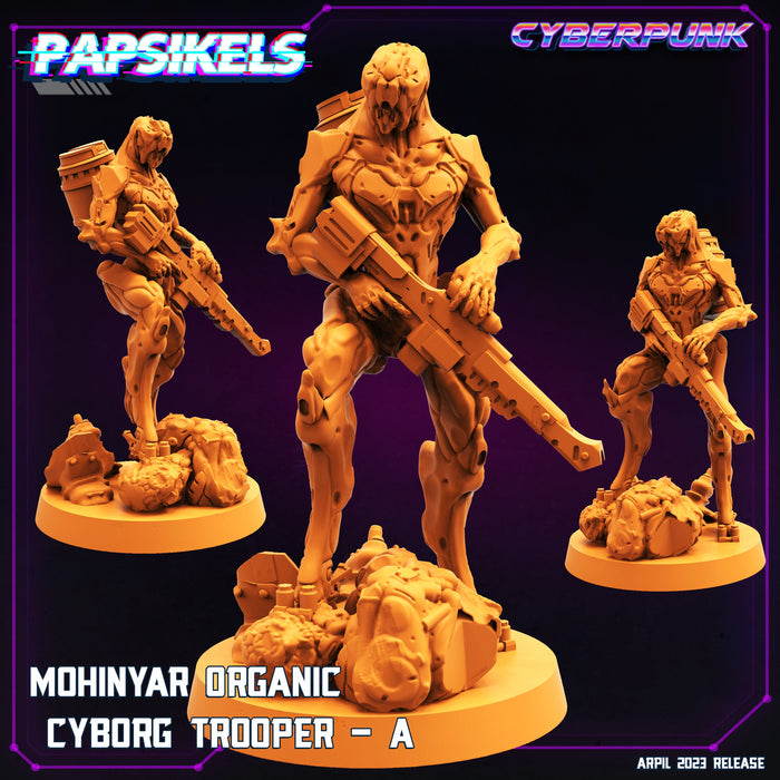 Mohinyar Organic Cyborg Trooper Miniatures | Cyberpunk | Sci-Fi Miniature | Papsikels TabletopXtra