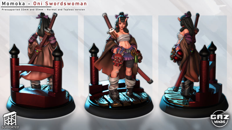 Oni Swordswoman Momoka | Fantasy Pin-Up | Gaz Minis | [Multi-Listing]
