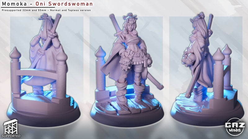 Oni Swordswoman Momoka | Fantasy Pin-Up | Gaz Minis | [Multi-Listing]
