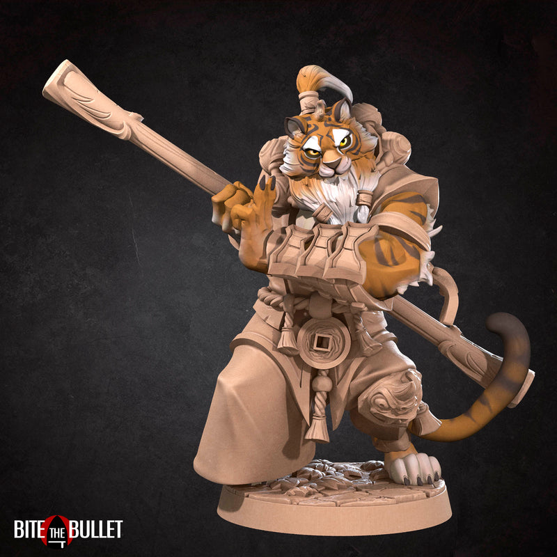 Monk (Staff) | Tabaxi | Fantasy Miniature | Bite the Bullet TabletopXtra