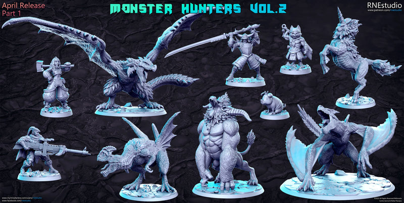 Monster Hunters Vol 2 Miniatures (Full Set) | Fantasy Miniature | RN Estudio TabletopXtra