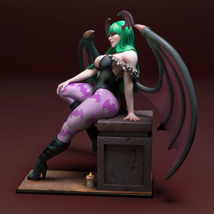 Morrigan | Pin-Up Statue Fan Art Miniature Unpainted | Torrida Minis