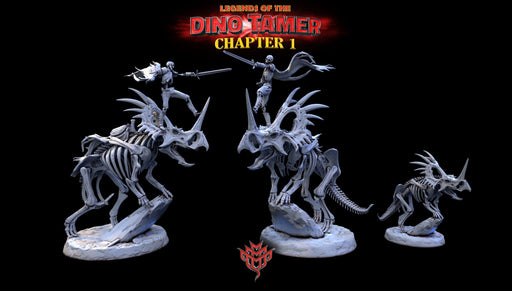Morty and the Necratops (Pose 2) | Legends of the Dino Tamer: Chapter One | Fantasy Miniature | Mini Monster Mayhem TabletopXtra