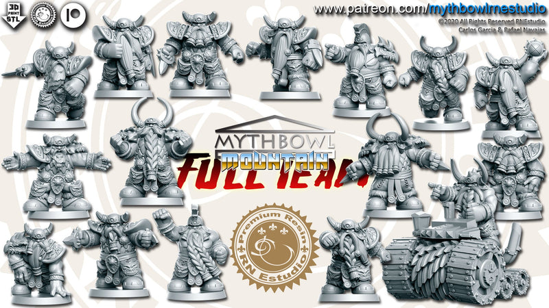 Mountain Miniatures (Full Team) | Mythbowl | Fantasy Miniature | RN Estudio TabletopXtra