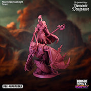 Mounted Abyssal Knight Miniatures | The Celestial War Demonic Vengence | Tabletop RPG Miniature TabletopXtra