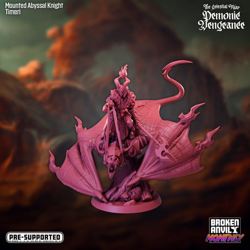 Mounted Abyssal Knight Timera | The Celestial War Demonic Vengence | Tabletop RPG Miniature TabletopXtra