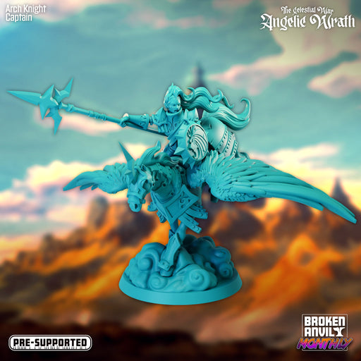 Mounted Arch Knight Captain | The Celestial War Angelic Wrath | Tabletop RPG Miniature TabletopXtra