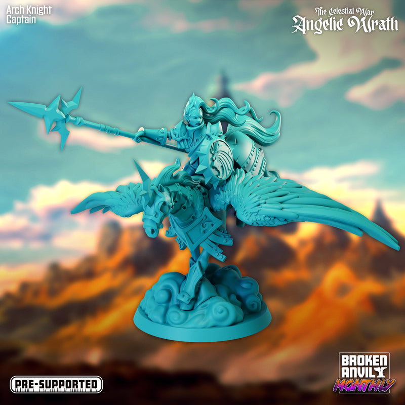 Mounted Arch Knight Miniatures | The Celestial War Angelic Wrath | Tabletop RPG Miniature TabletopXtra