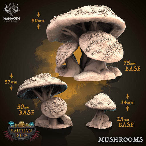 Mushroom Scenery | Saurian Isle | Fantasy Tabletop Miniature | Mammoth Factory TabletopXtra