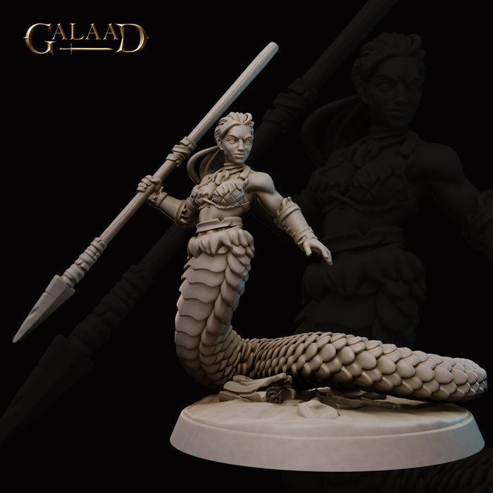 Naga Amazonian w/ Spear | Amazons & Nagas | Fantasy Miniature | Galaad Miniatures TabletopXtra