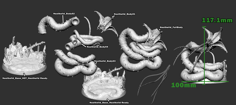 Neothelid | Everlasting Shadow Netherdeep | Fantasy Miniature | Mini Monster Mayhem TabletopXtra