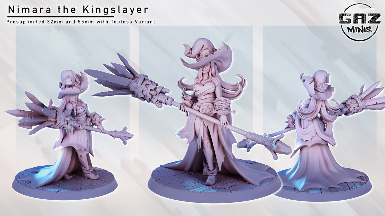 Witch Nimara the Kingslayer | Pin-up | Fantasy Miniature | Gaz Minis | [Multi-Listing]