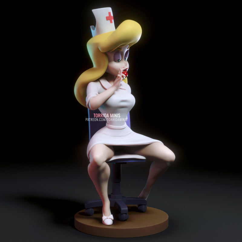 Nurse | Pin-Up Statue Fan Art Miniature Unpainted | Torrida Minis