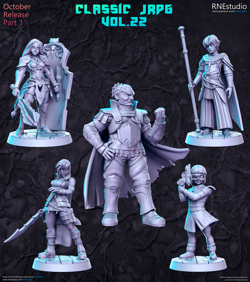 Classic JRPG Vol 22 Miniatures (Full Set) | Fantasy Miniature | RN Estudio