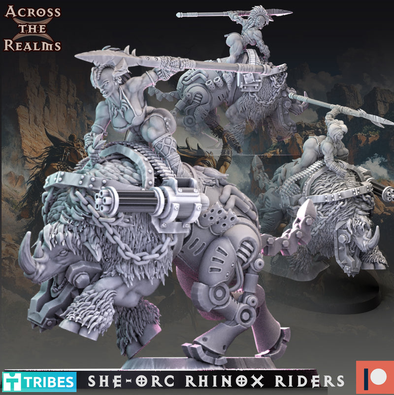 She-Orc Rhinox Rider Miniatures | Beast Huntaz