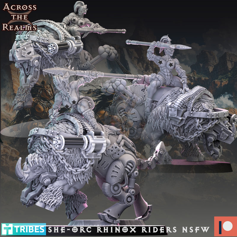She-Orc Rhinox Rider Miniatures | Beast Huntaz