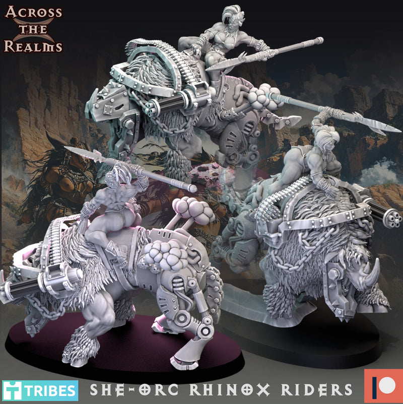 She-Orc Rhinox Rider Miniatures | Beast Huntaz