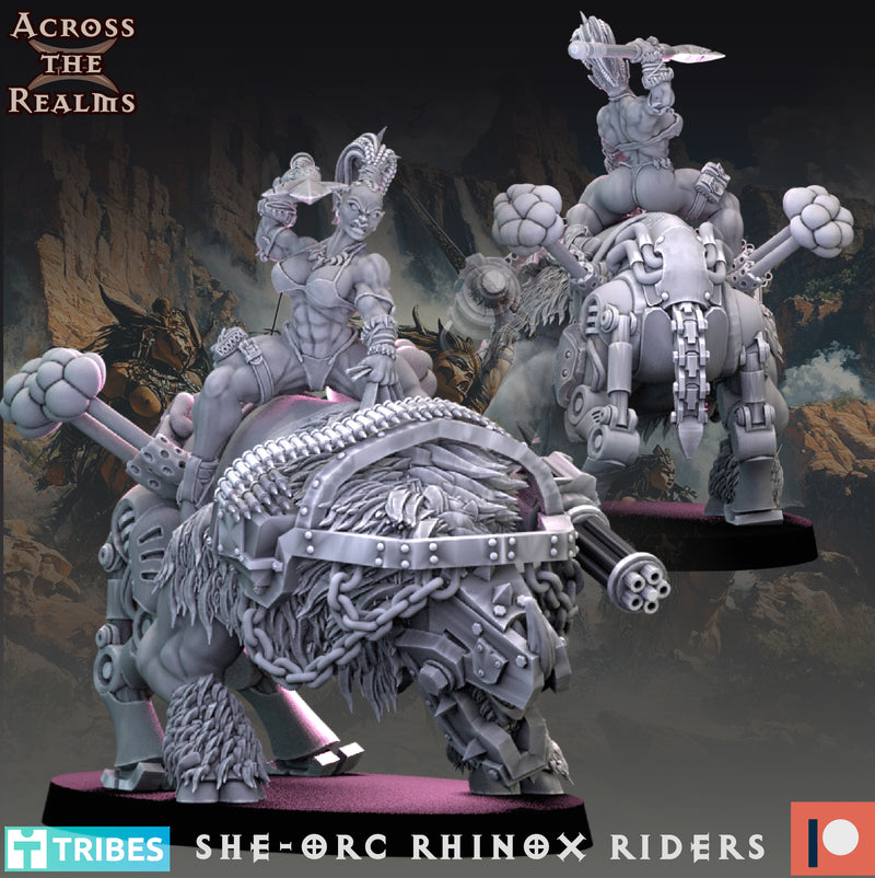 She-Orc Rhinox Rider Miniatures | Beast Huntaz