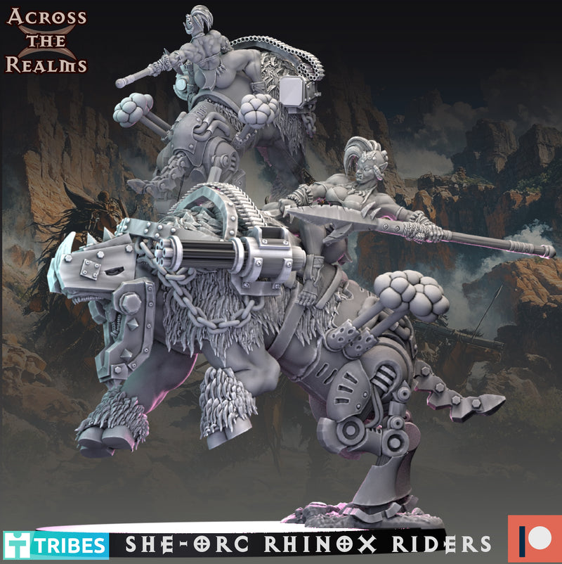 She-Orc Rhinox Rider Miniatures | Beast Huntaz
