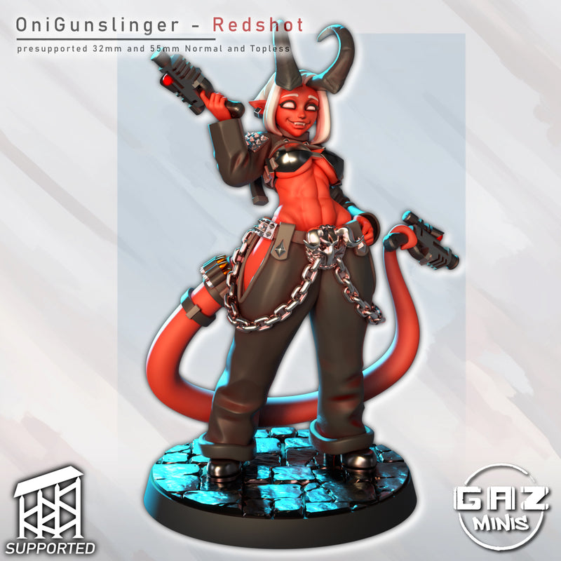 Oni Gunslinger Redshot | Fantasy Pin-Up | Gaz Minis