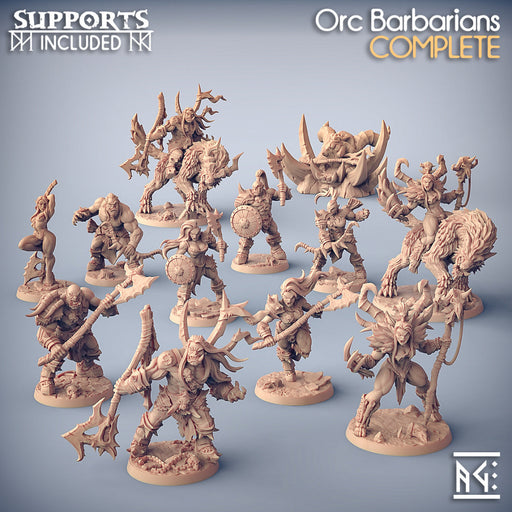 Orc Barbarian Miniatures (Full Set) | Fantasy D&D Miniature | Artisan Guild TabletopXtra