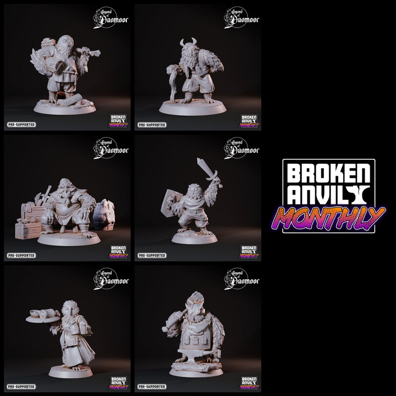 Owlfolk Villagers Miniatures | Legend of Daemoor | Tabletop RPG Miniature TabletopXtra