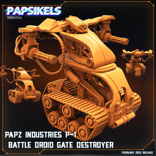 P-1 Battle Droid Gate Destroyer | Star Entrance | Sci-Fi Miniature | Papsikels TabletopXtra
