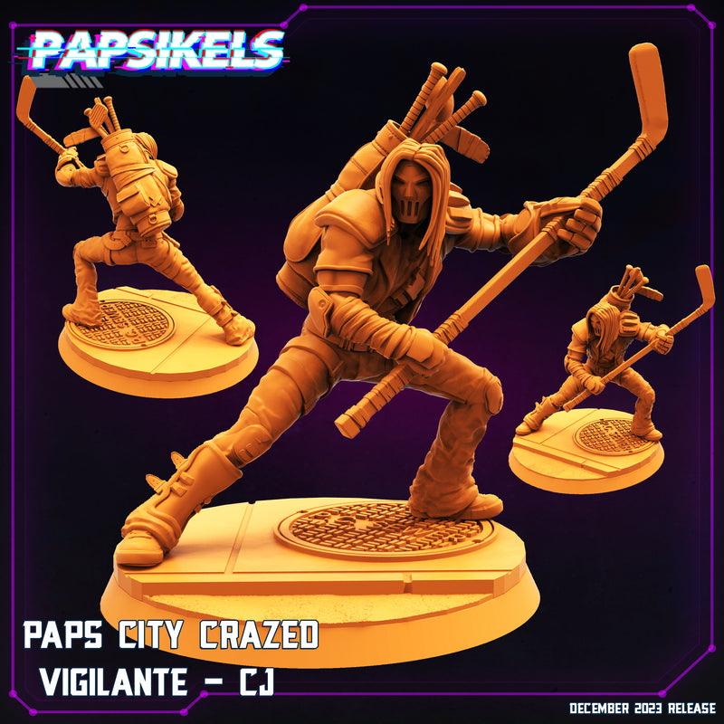 Crazed Vigilante CJ Miniatures | Cyberpunk | Sci-Fi Miniature | Papsikels
