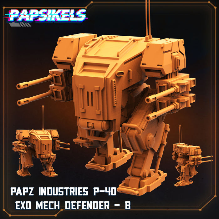 P-40 Exo Mech Defender B | Aliens Vs Humans VII Resurgence | Sci-Fi Miniature | Papsikels