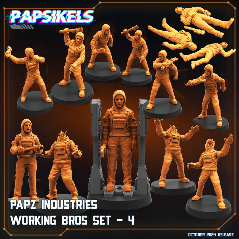 Working Bro 4 Miniatures | Aliens Vs Humans VIII No Remorse | Sci-Fi Miniature | Papsikels