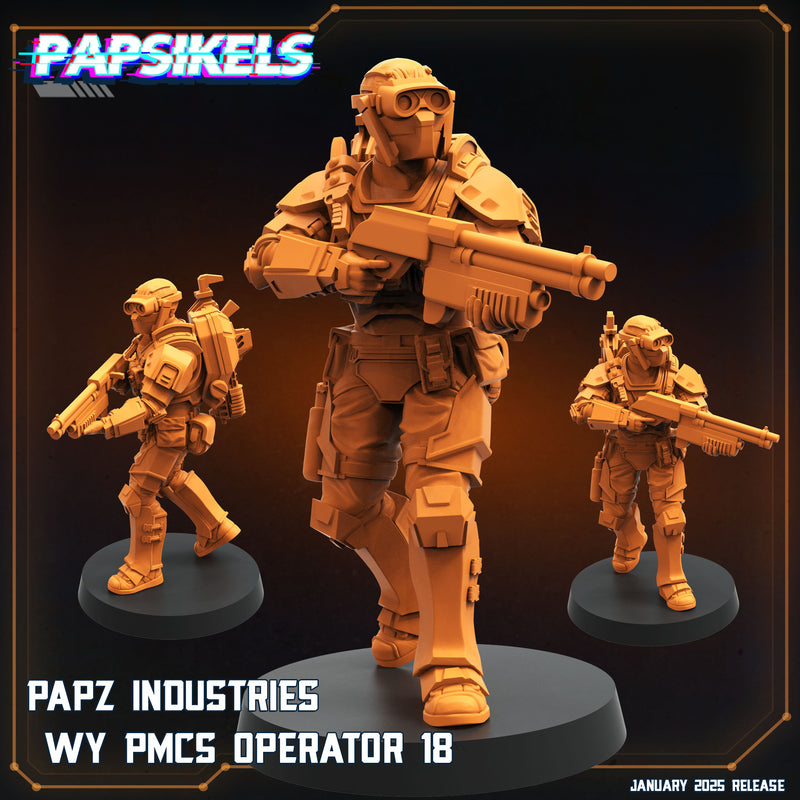 PMCS Operator Squad 3 Miniatures | Aliens Vs Humans XIII Ascension | Papsikels