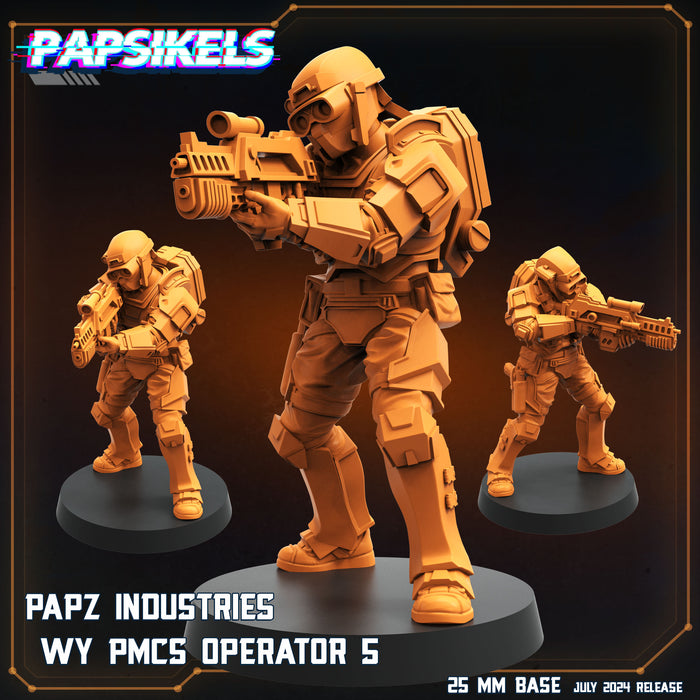 PMCS Operator Squad 1 Miniatures | Aliens Vs Humans VII Resurgence | Sci-Fi Miniature | Papsikels