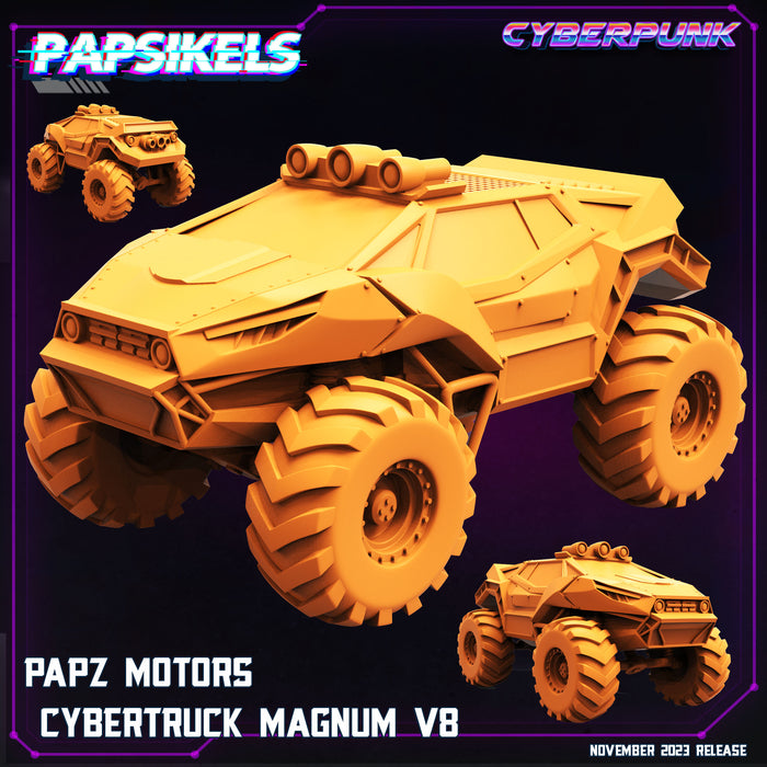 Papz Motors Cyber Truck Magnum V8 | Cyberpunk | Sci-Fi Miniature | Papsikels