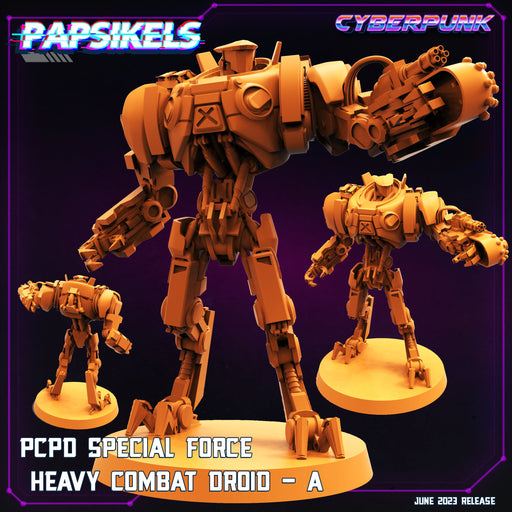 PCPD Heavy Combat Droid A | Cyberpunk | Sci-Fi Miniature | Papsikels TabletopXtra