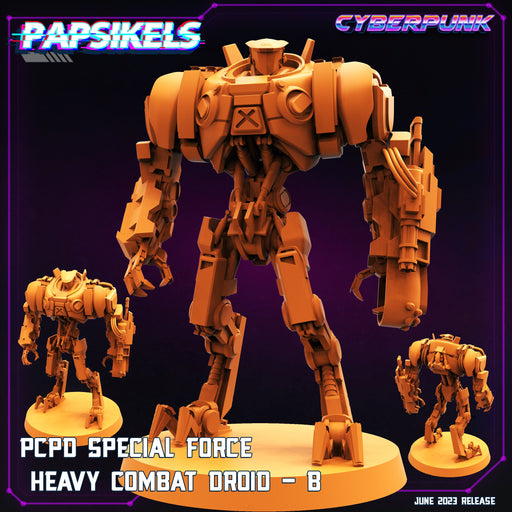 PCPD Heavy Combat Droid B | Cyberpunk | Sci-Fi Miniature | Papsikels TabletopXtra